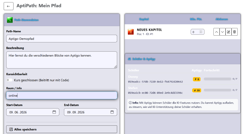 Screenshot Course-Editor